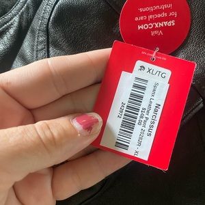 Xl black faux leather spanx